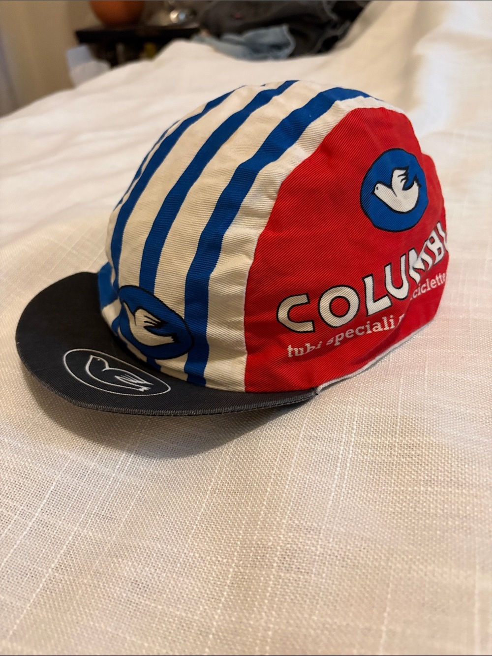 Vintage Columbus Cycling Cap - Red, Blue & White